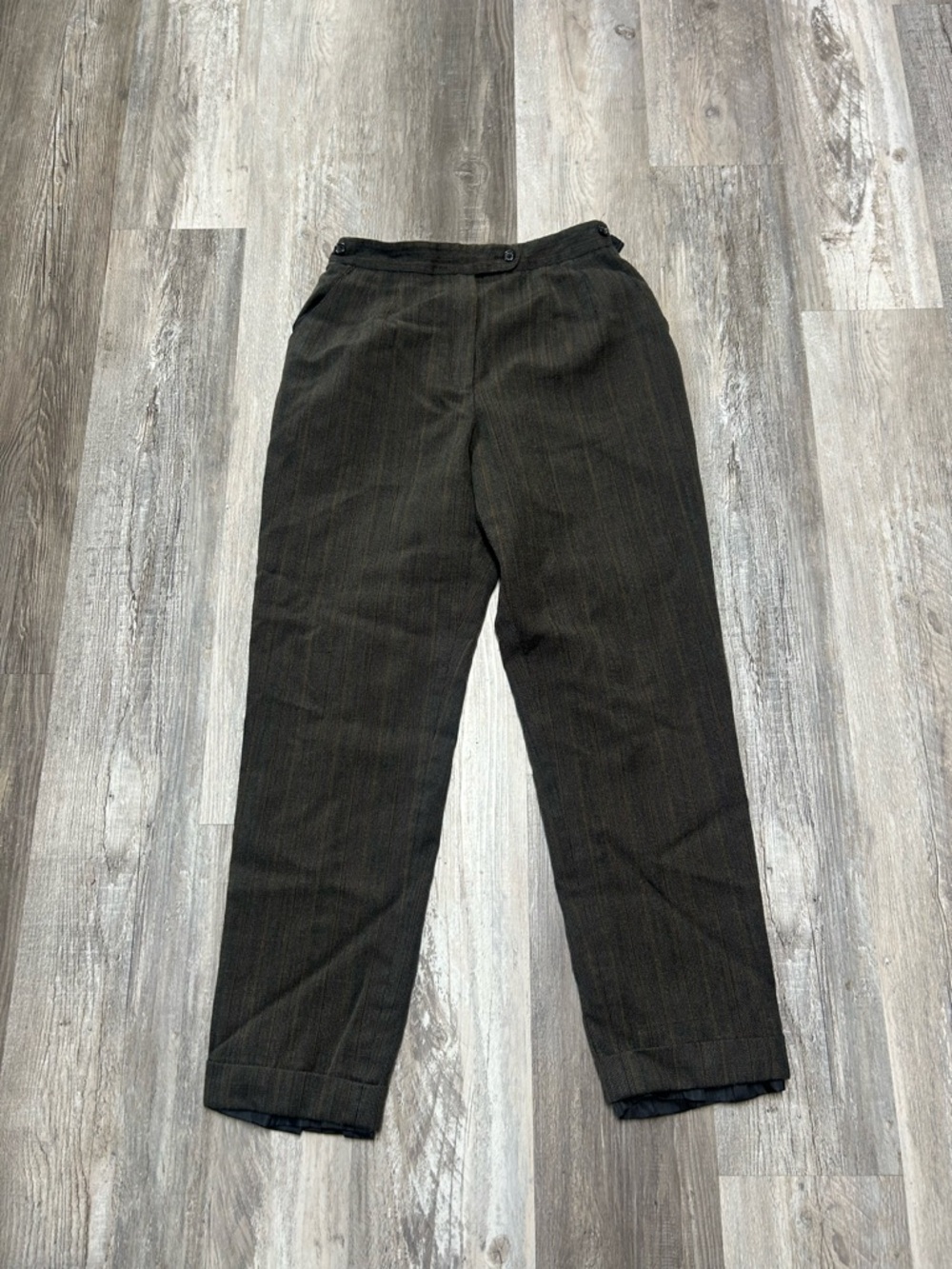 Harve Bernard Sport 100% Wool Tweed Cuffed Trousers Size 12